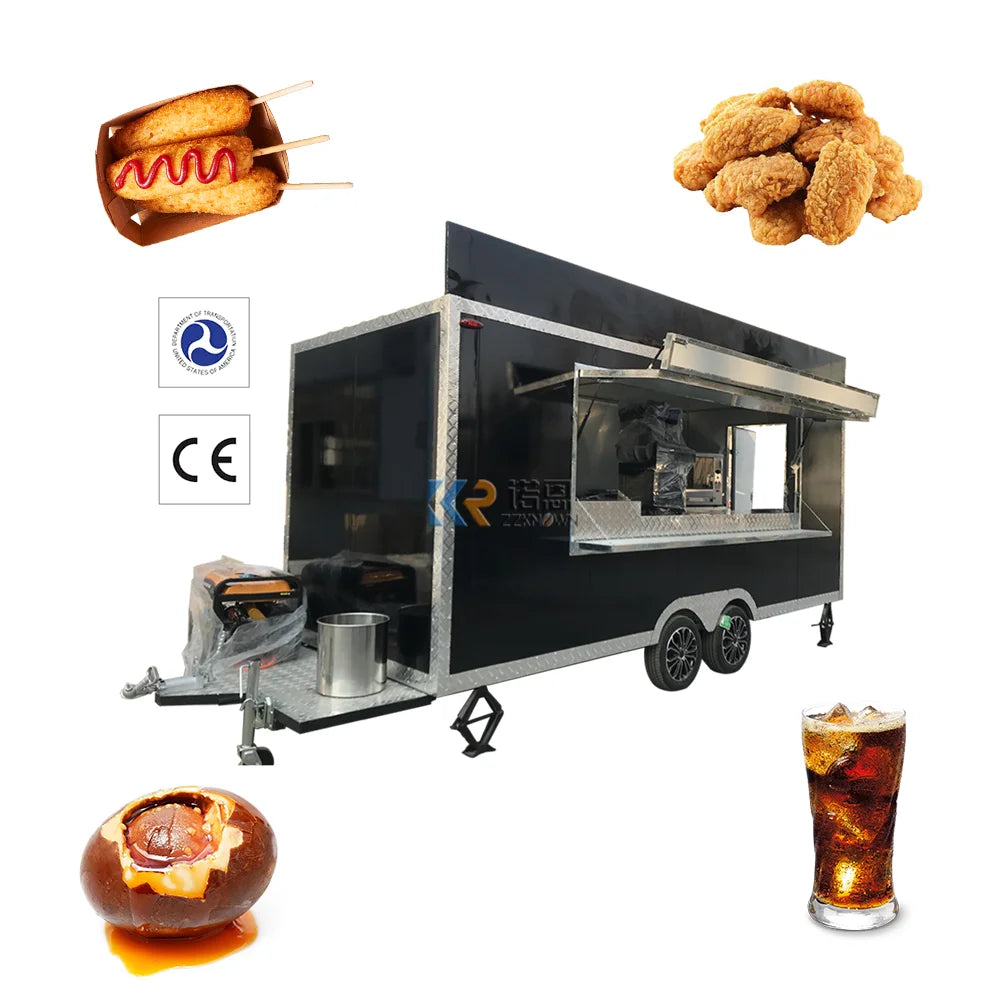 2023 Nouveau grand camion de restauration mobile Remorque européenne pour hot-dogs Camion de restauration rapide pour crème glacée et café entièrement équipé