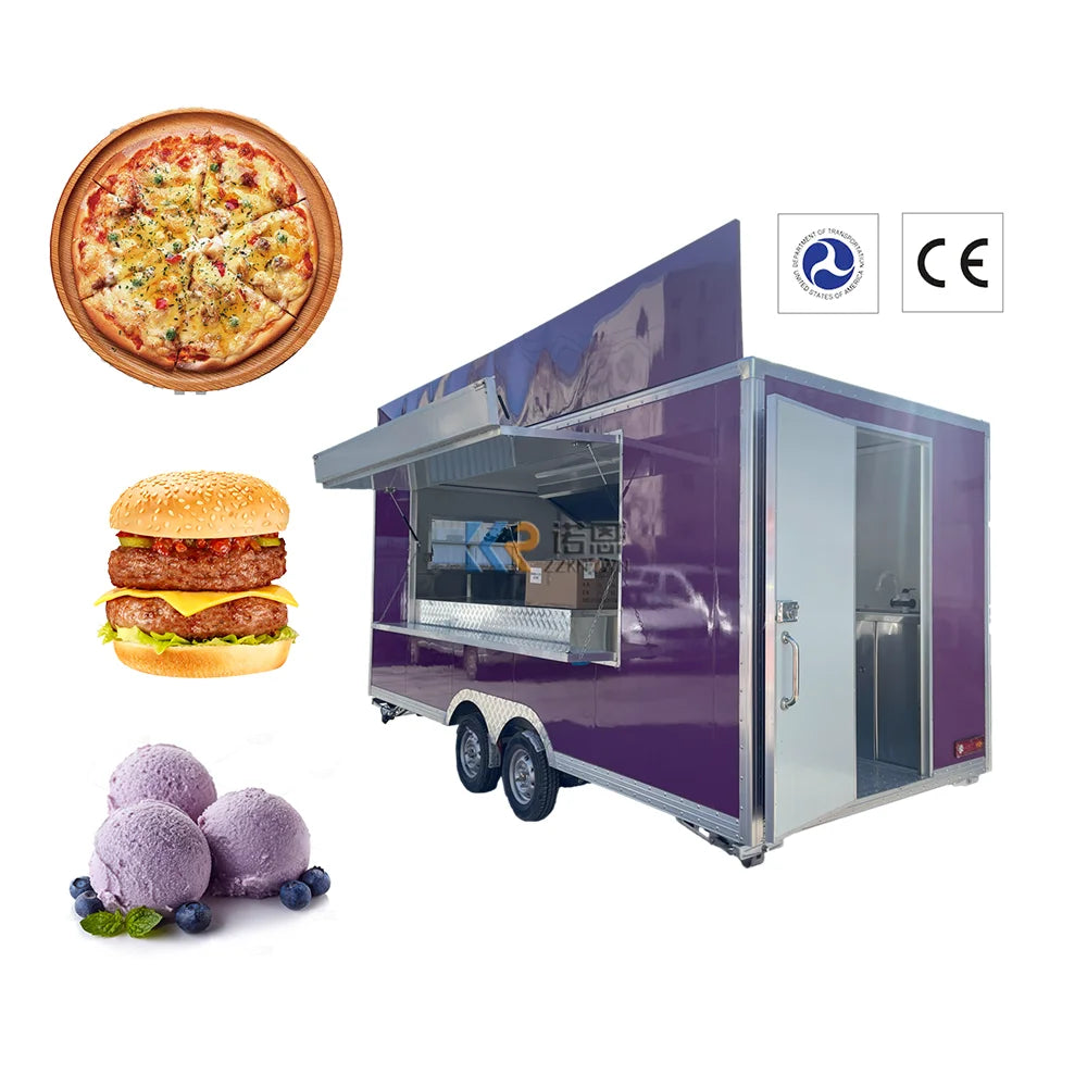 2023 New French Fries Food Truck Hot Dog Cart Street Trailers Fast Fully Equipped Ice Cream Coffee Fast Food Truck For Sale