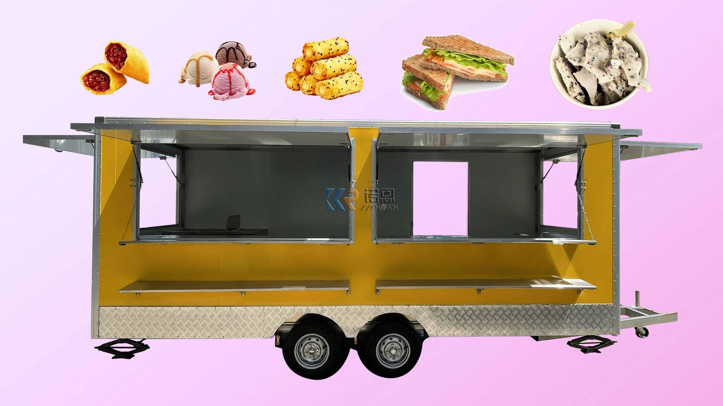 2023 Hot Selling Towable Food Trailer for Sale Factory Price China Food Carts Mobile Snack Ice Cream Fast Food Truck