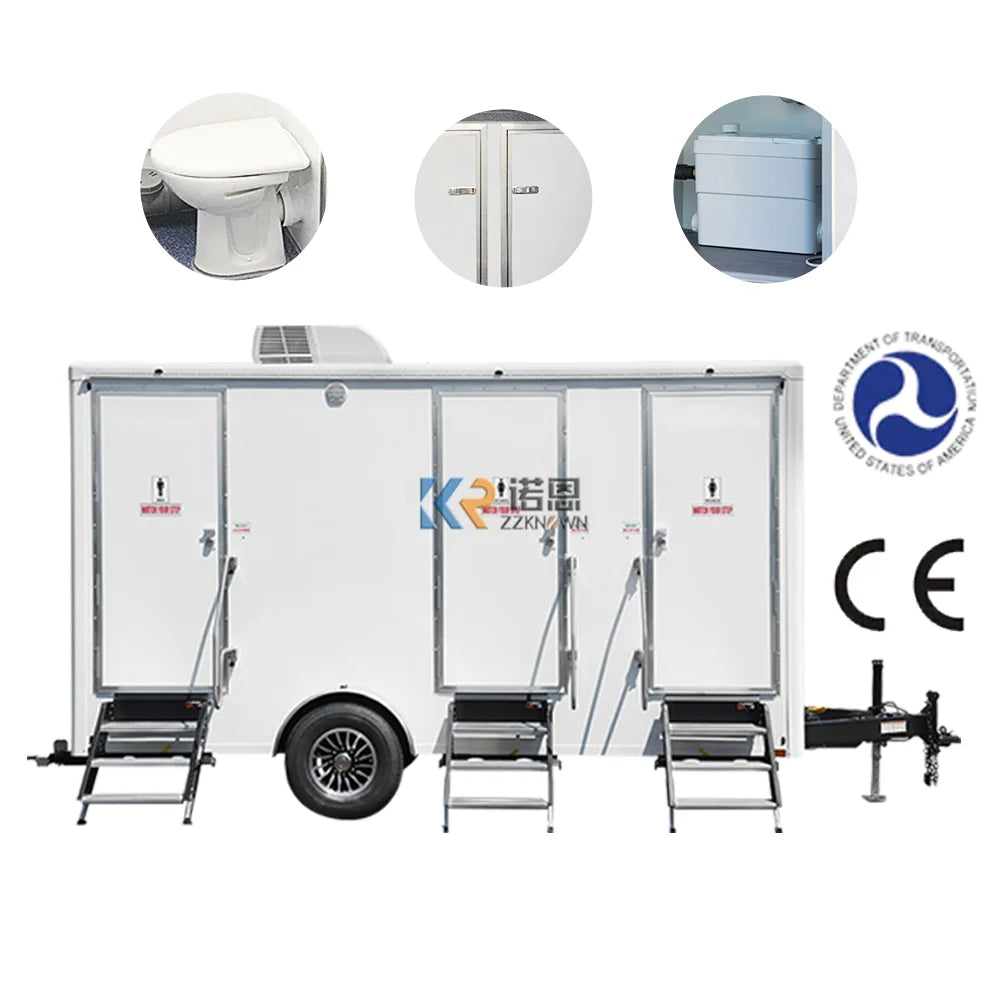 2023 Wholesale Price 2 Station Toilets Trailer Portable Toilets Trailer Outdoor Public Portable Restroom Trailer For Sale