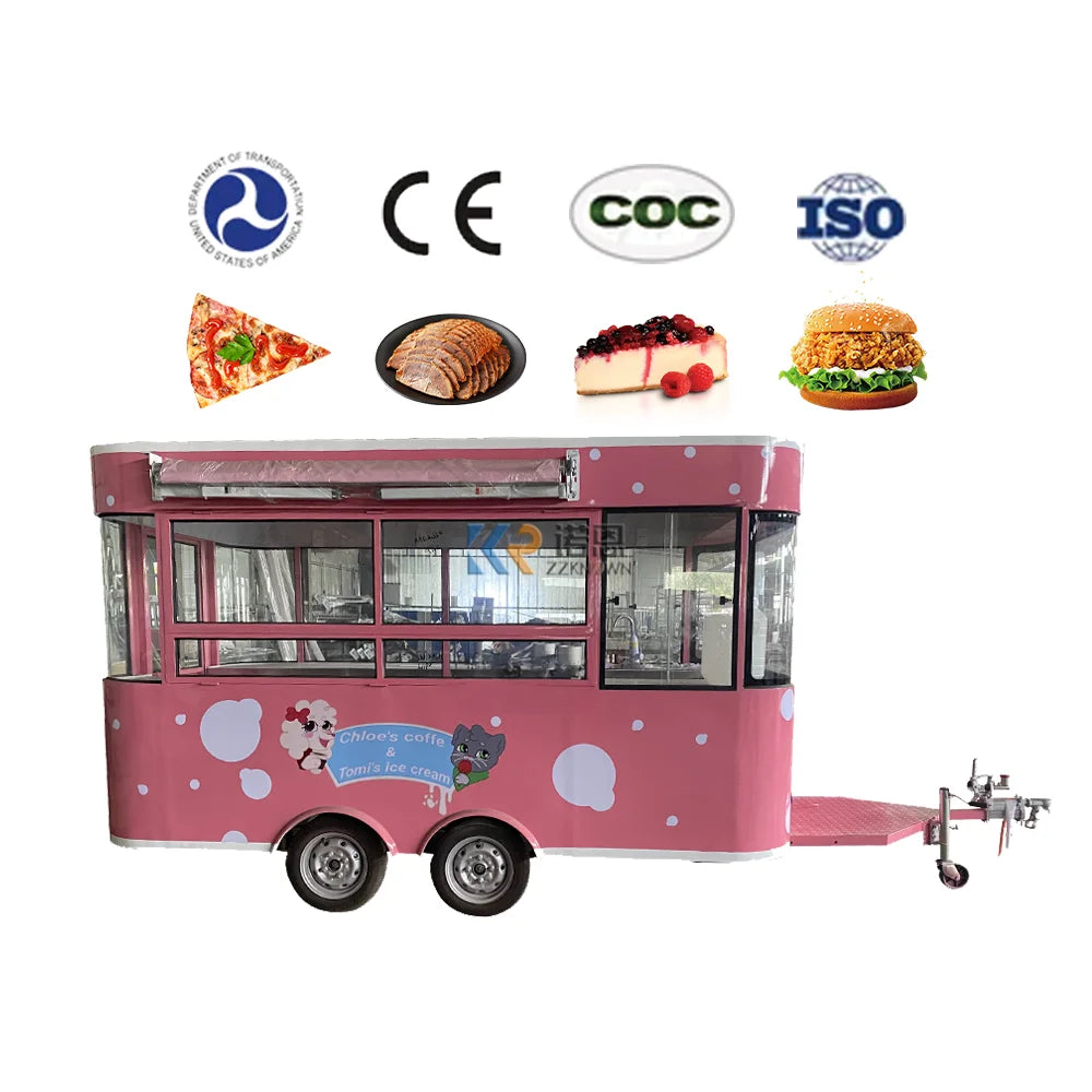 Mobile Food Truck Trailer For Sale Fryer Chicken Fast Food Cart Best Selling Fast Food Truck With Full Kitchen