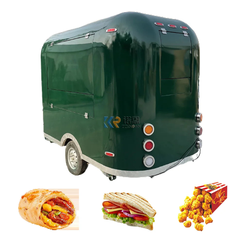 Remolque de comida móvil para café, helados y café, totalmente equipado, Airstream, carrito de comida de acero inoxidable con certificación DOT CE