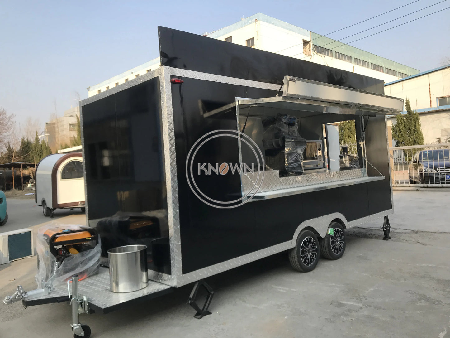 16.4ft Fully Customized Equipped Food Truck USA Standard Food Trailer 5M Black Cart