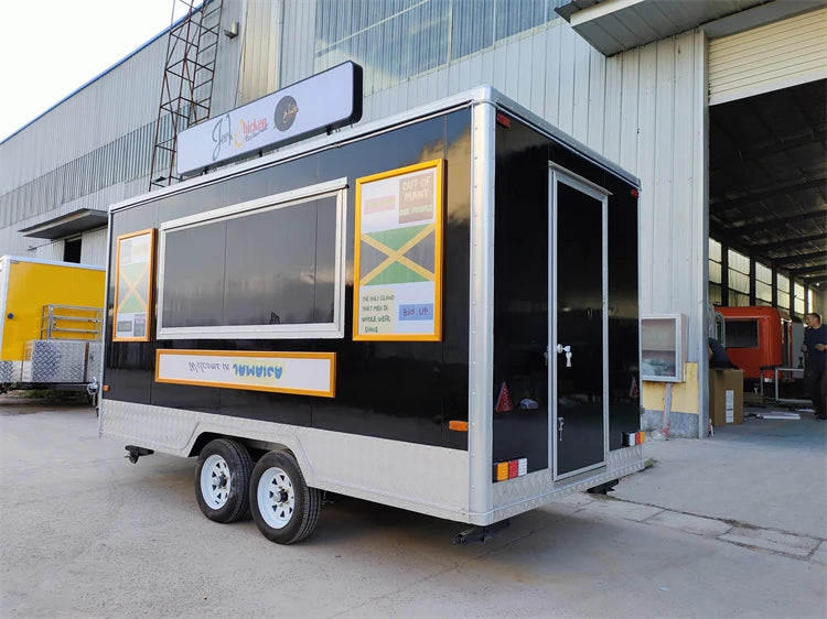 Chariot de cuisine en acier inoxydable pour grillades, hamburgers, glaces, camion de restauration rapide, kiosque mobile, concession, snacks, remorques