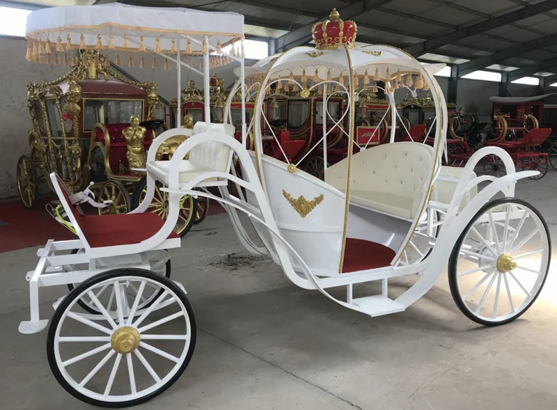 OEM Wedding Horse Carriage with Electric Power for Sale European Style Luxury Pumpkin Princess Horse Drawn Carts Dutch