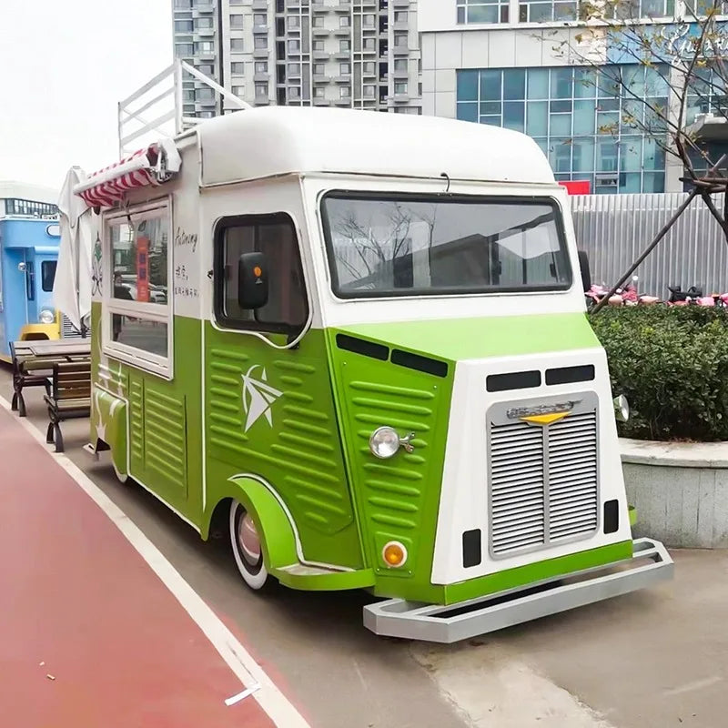 Street Bar Grill Kiosk Mobile coffee Juice Drink Trailer Fast Food Truck Retro Vintage Food Cart for sale