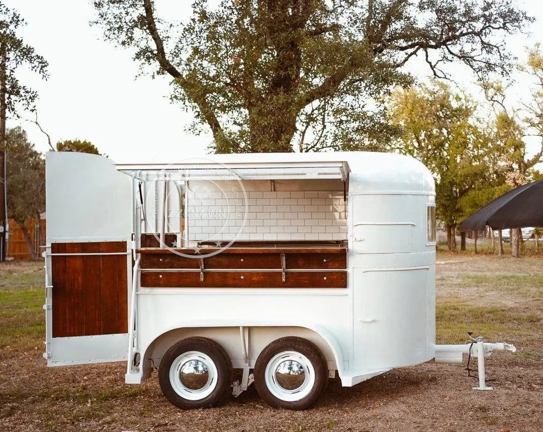 Carro de comida con forma de caballo, camión de comida móvil, remolque de catering, quiosco de café, carrito de helados, perritos calientes con cocina completa, pizza