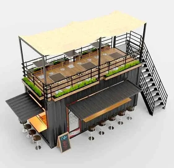 Modern Coffee Shop Modified Container Modular Shipping Container Pop-up Coffee Bar