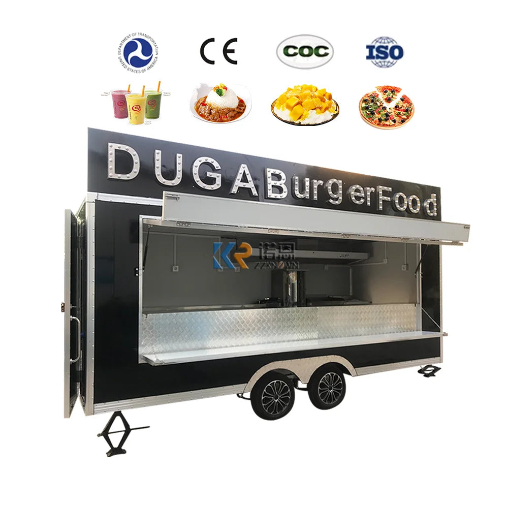 2024 Small Street Fiberglass Mobile Coffee Ice Cream Fast Food Carts and Food Trailers Hotel Snack Food Truck for Sale in USA