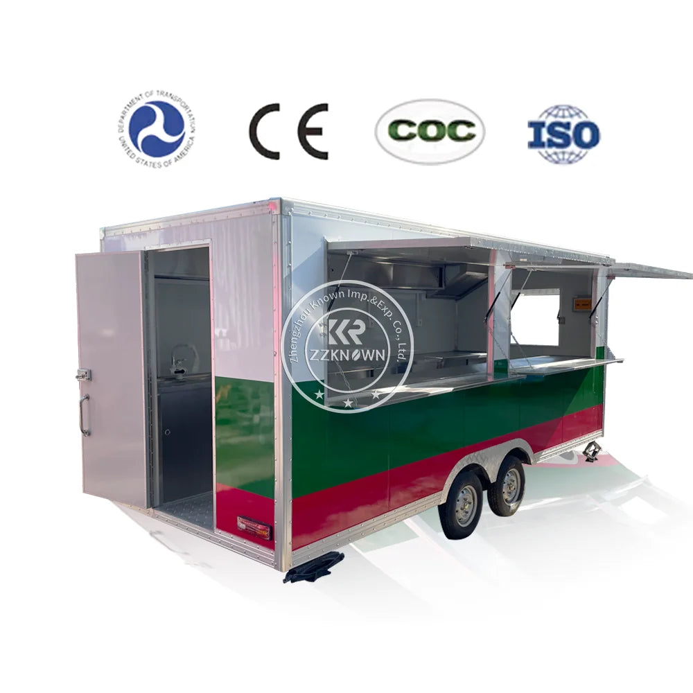 2024 CE Certified Ice Cream Trailer Mobile Food Truck Mobile Bar Trailer Fully Equipped Food Trailer