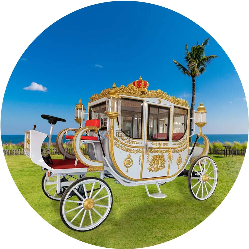 Venta de carruajes de caballos eléctricos de alta calidad para visitas turísticas y bodas Royal Horse Carriage Carts