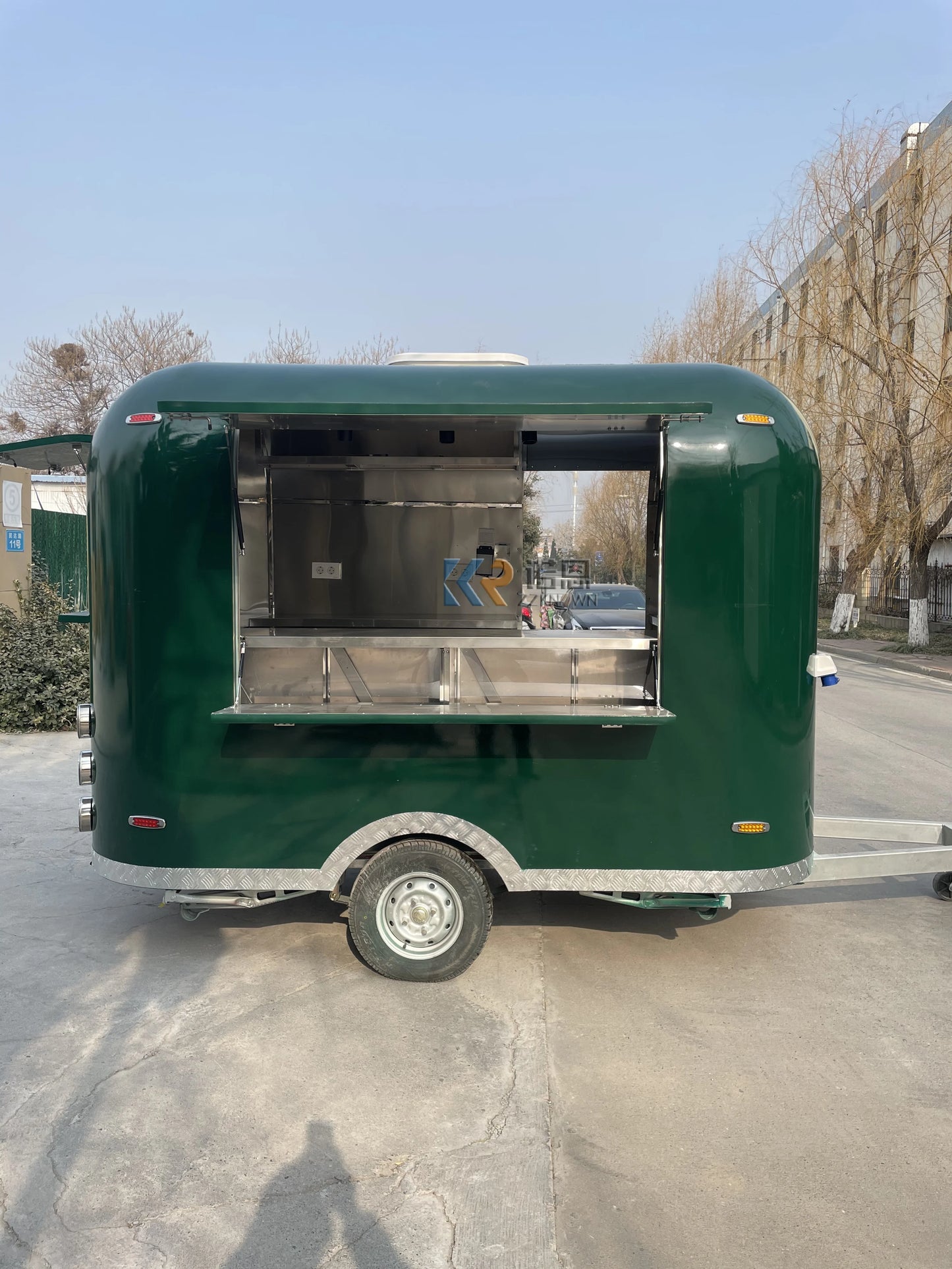 OEM Stainless Steel Food Cart with DOT CE Certificate Mobile Fast Food Trailer Street BBQ Food Truck with Full Kitchen Equipment