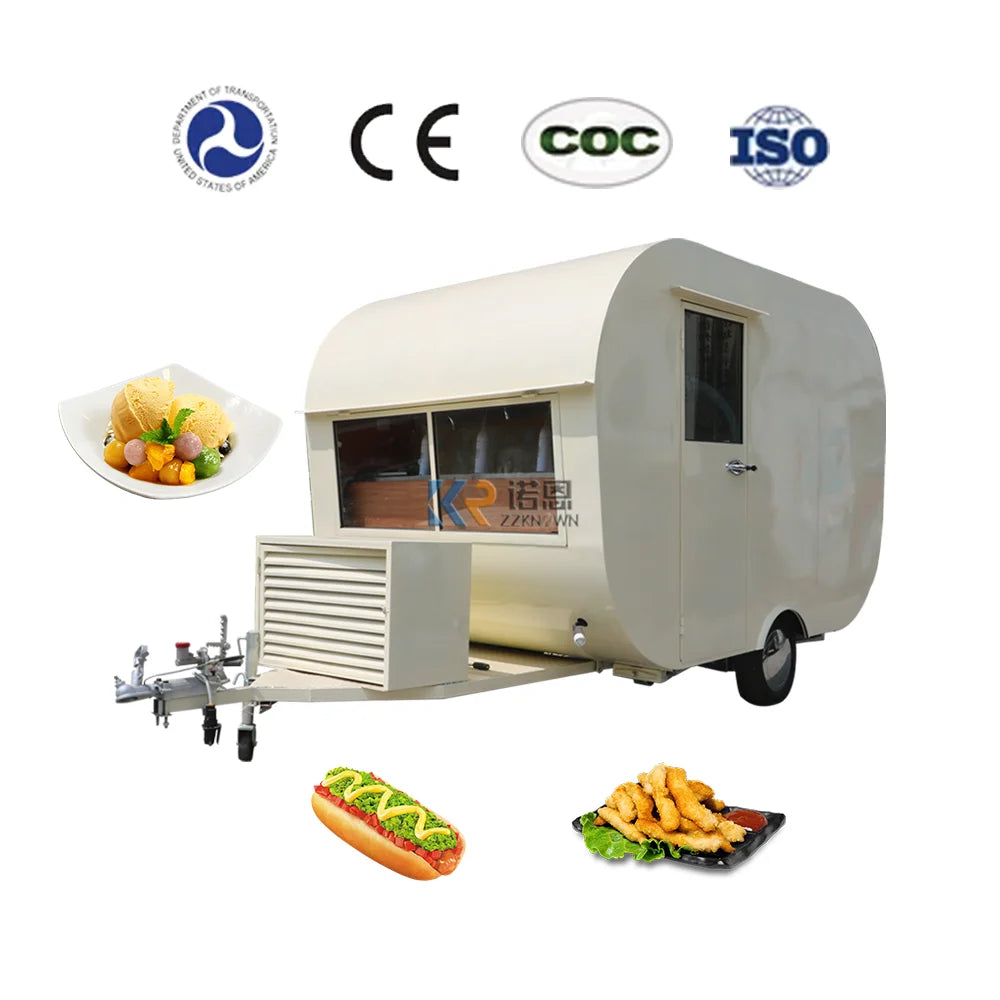 Top Selling Fast Food Trailer For Sale CE DOT Approved Fast Coffee Catering Cart