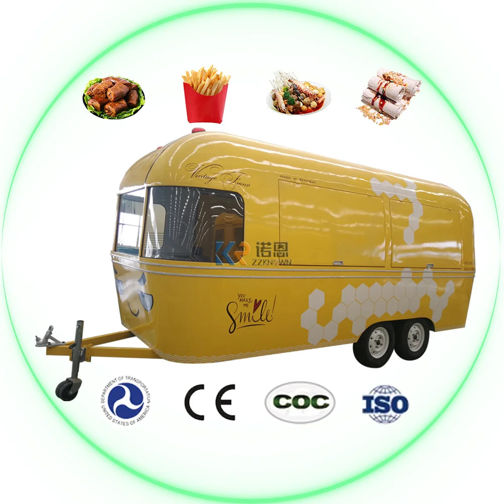 2023 New Type Street Selling Coffee Van Catering Cart Burgers Fries Ice Cream Bus Mobile Food Truck