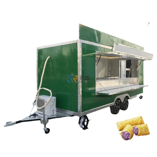 2023 OEM Mobile Food Truck 16.5ft Dining  Food Trailer For Europe Vending Kiosk Hotdog Snack Fast Food Cart