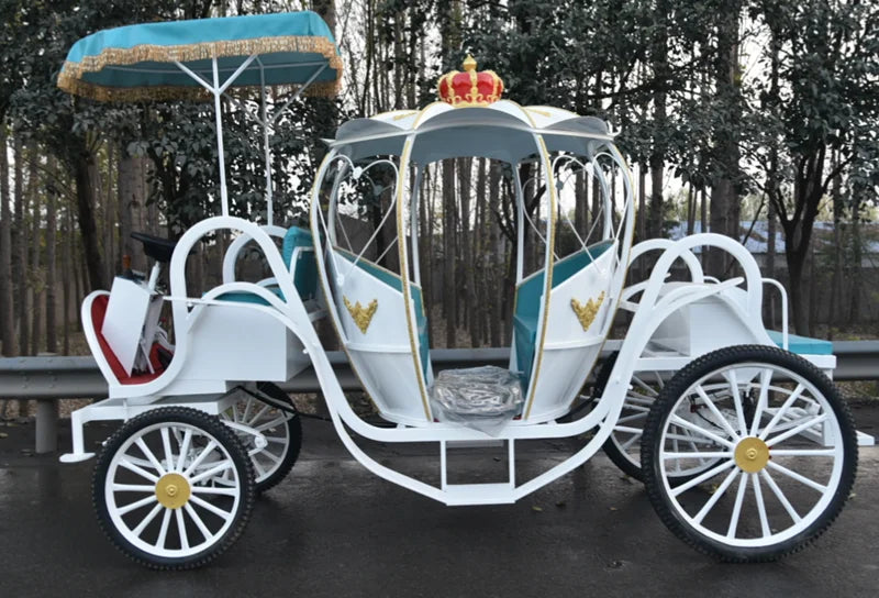 OEM Wedding Horse Carriage with Electric Power for Sale European Style Luxury Pumpkin Princess Horse Drawn Carts Dutch