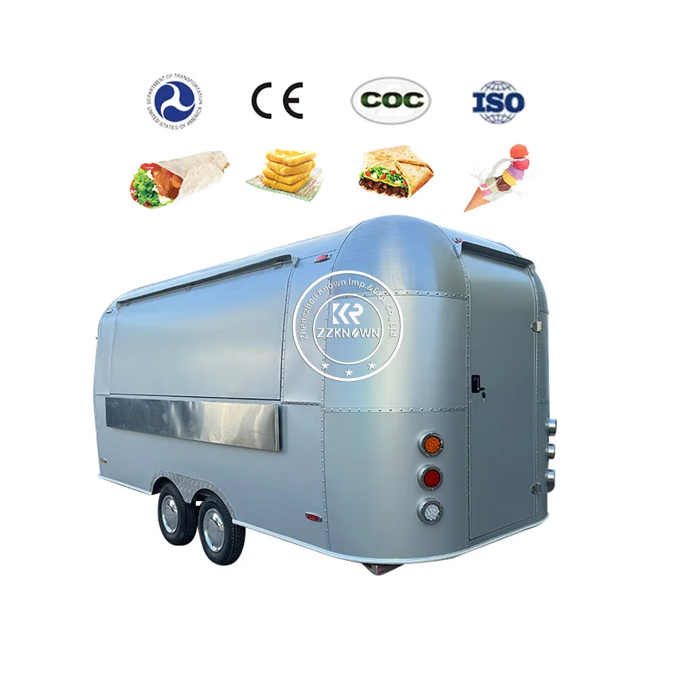 2023 Catering Trailers Or Mobile Food Trucks Stainless Steel Food Truck Airstream Fully Equipped Food Trailer