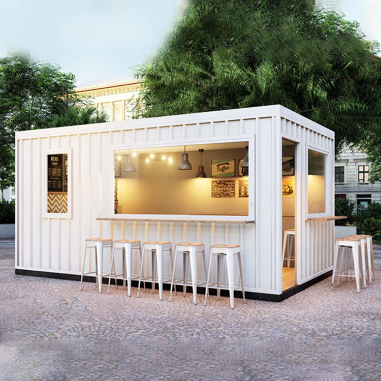 China Prefab Folding Container Coffee Shop Price Expandable Container Restaurant Kiosk Container Cafe Bar