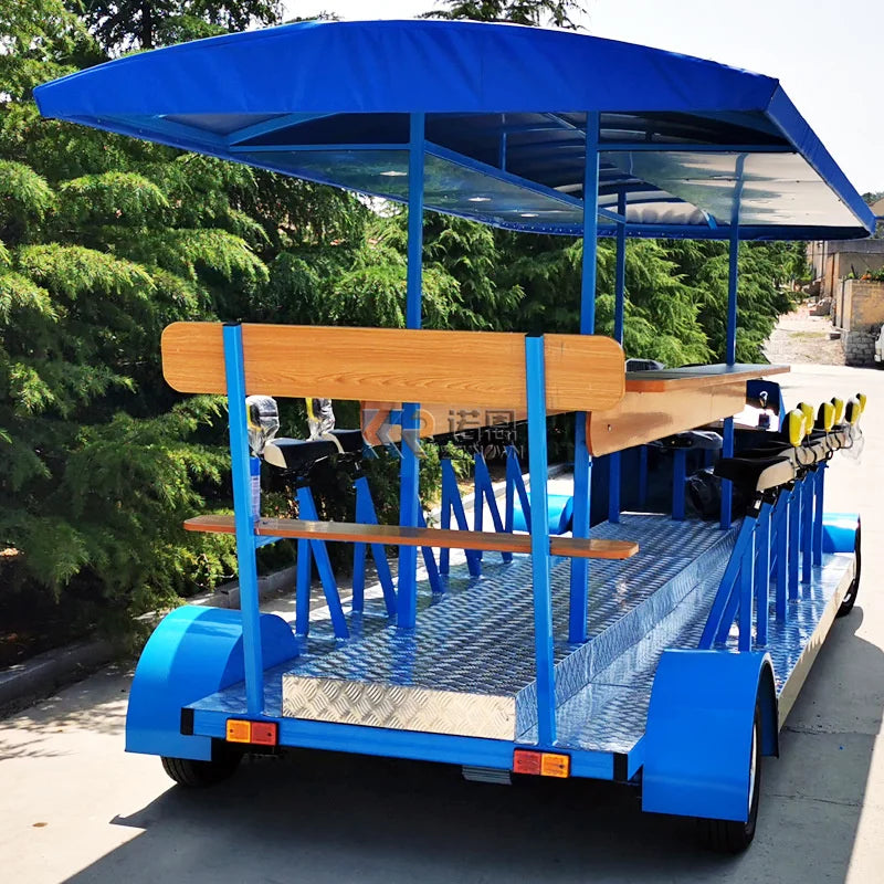 Berserk Blue Vender Cart For Beer And Tap Bike Bar Mobile Food Truck Pedal Pub