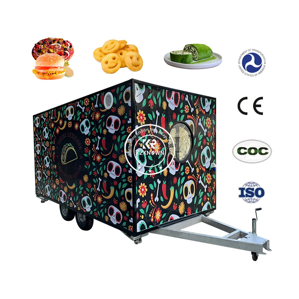 2024 Mobile Coffee Cart Factory Price Mobile Food Truck Stainless Steel Food Truck Mobile Kitchen Hotdog BBQ Food Trailers