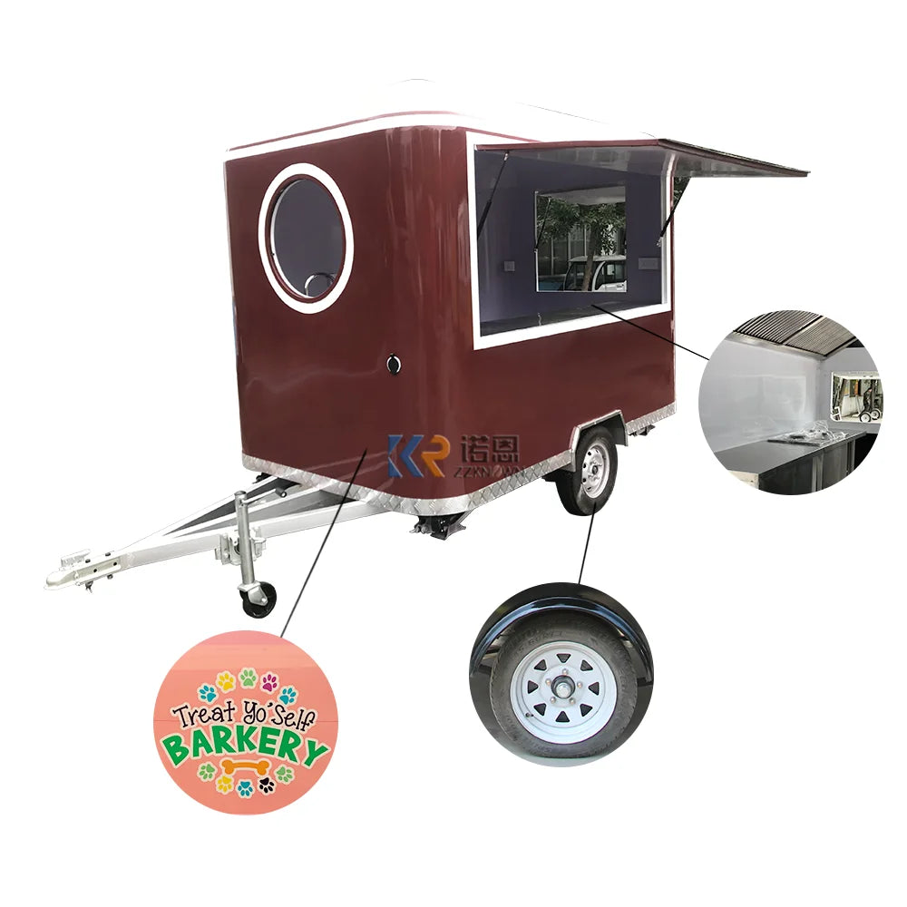 Remolque de comida totalmente equipado Remolque de comida rápida a la venta Camión de comida Airstream de acero inoxidable aprobado por la CE