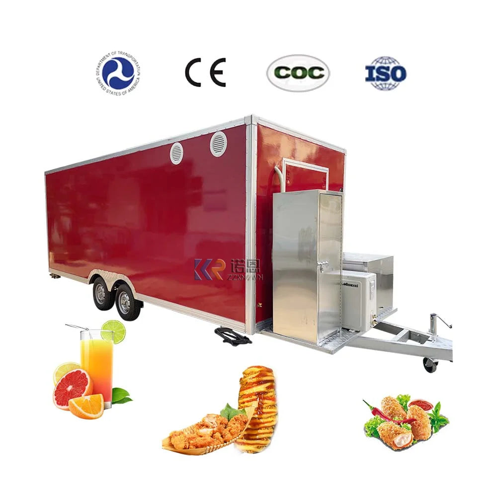 2023 Street Mobile Food Truck Concession Mobile Food Trailer For Sale Food Truck with Full Kitchen Equipment