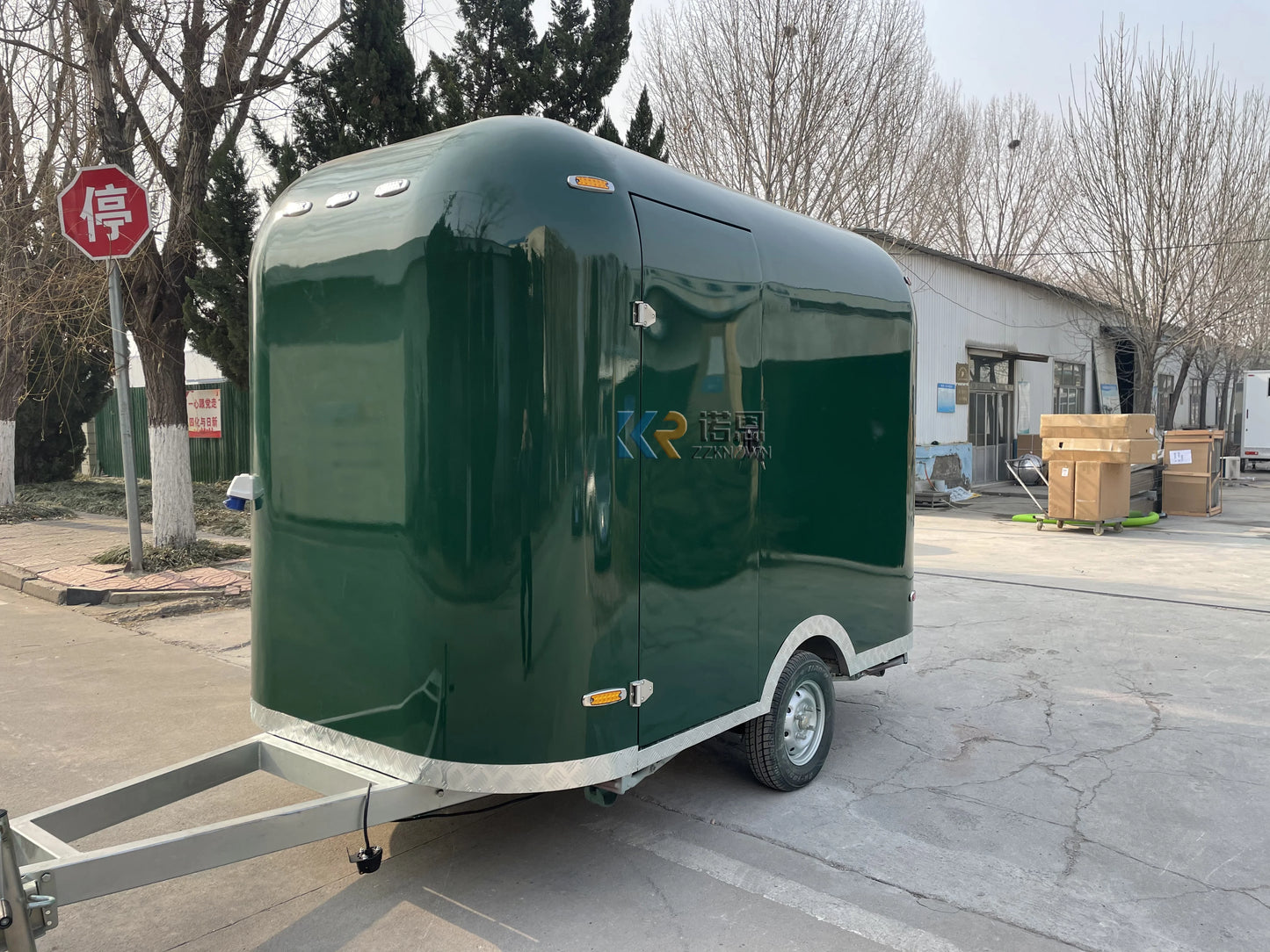 DOT 3M Hot Sale Vegetables Stainless Steel Food Trailer Green Coffee Outdoor Mobile Food Carts