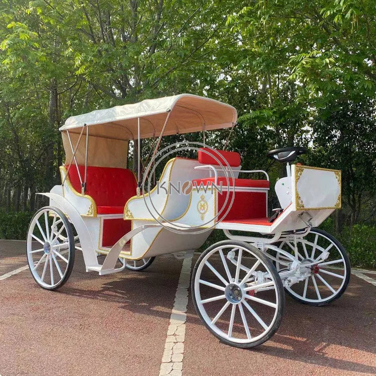 Remolque de lujo para carruajes tirados por caballos para bodas, estilo británico, eléctrico, para el lugar de celebración de bodas