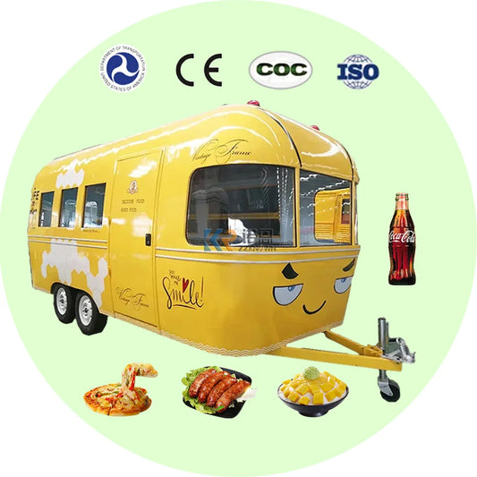 2023 OEM Mobile Coffee Cart Stainless Steel Fast Food Truck With VIN CE ISO Certification Mobile Food Trailer For Sale Europe