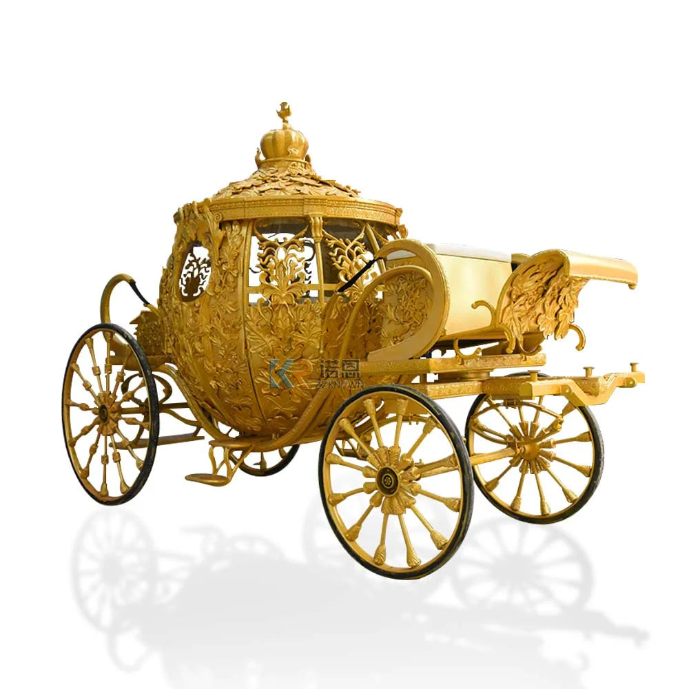 OEM American's Favorite Electric Pumpkin Electric 4 Wheels Horse Drawn Carriage For Wedding Horse Carts Wagon