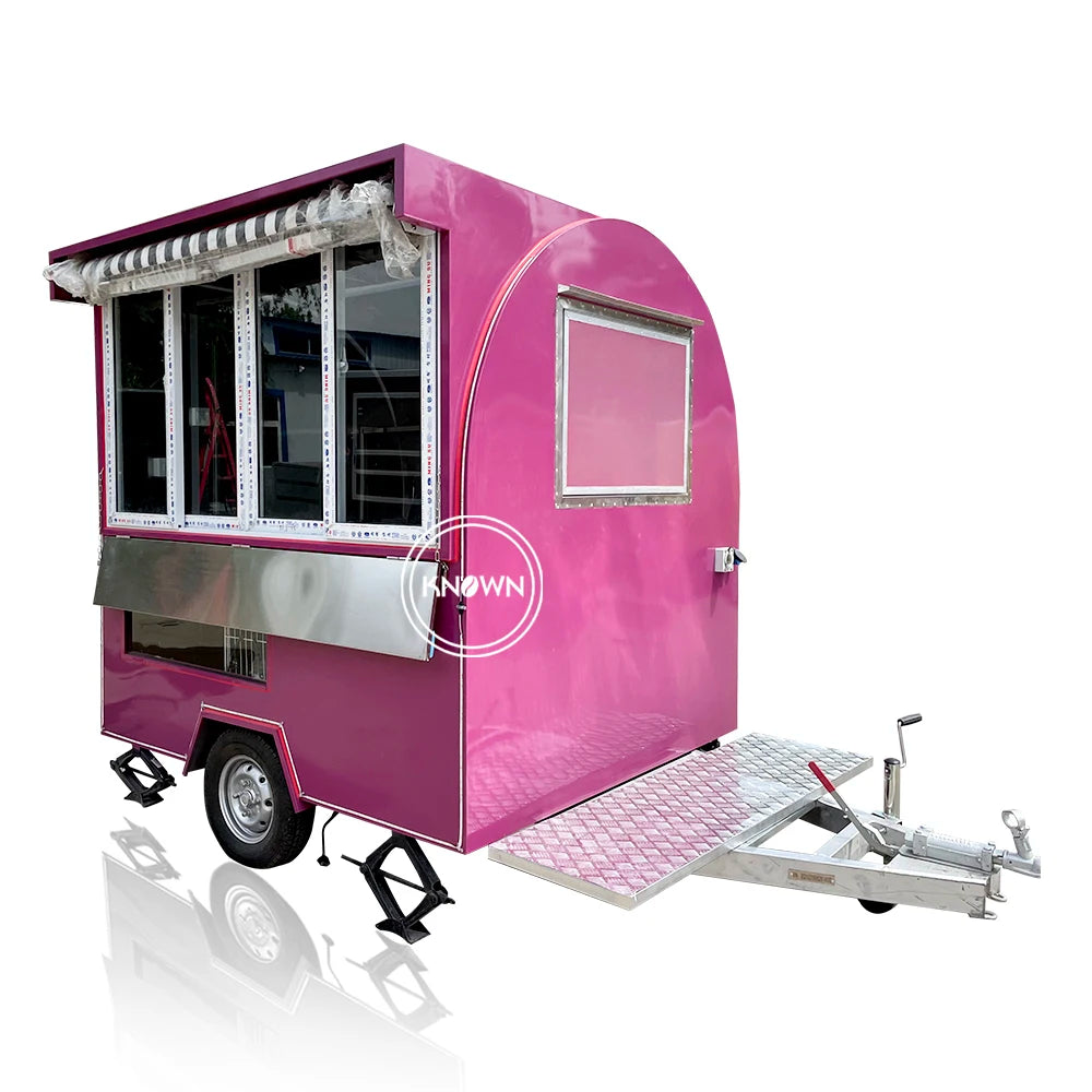 Mini Street Concession Food Cart Towing Bar Mobile Trailer Kitchen with Fully Equipment for Vending Fast Food