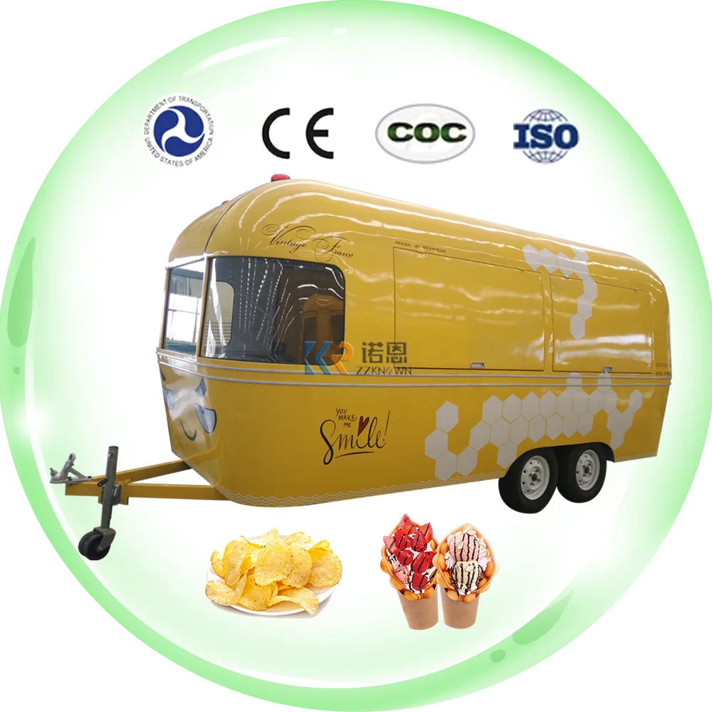 2023 New Type Street Selling Coffee Van Catering Cart Burgers Fries Ice Cream Bus Mobile Food Truck