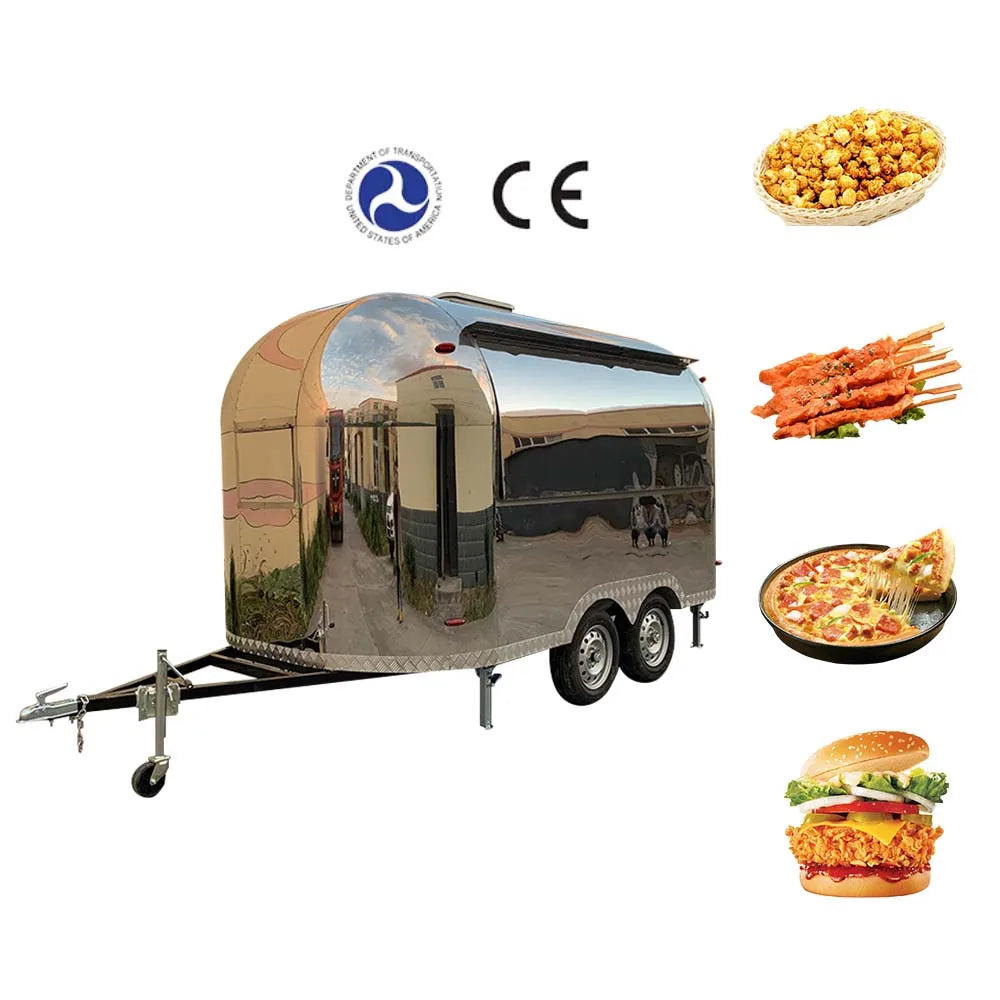 Remolque de comida rápida con carro de comida móvil totalmente equipado de acero inoxidable con equipo de China a la venta