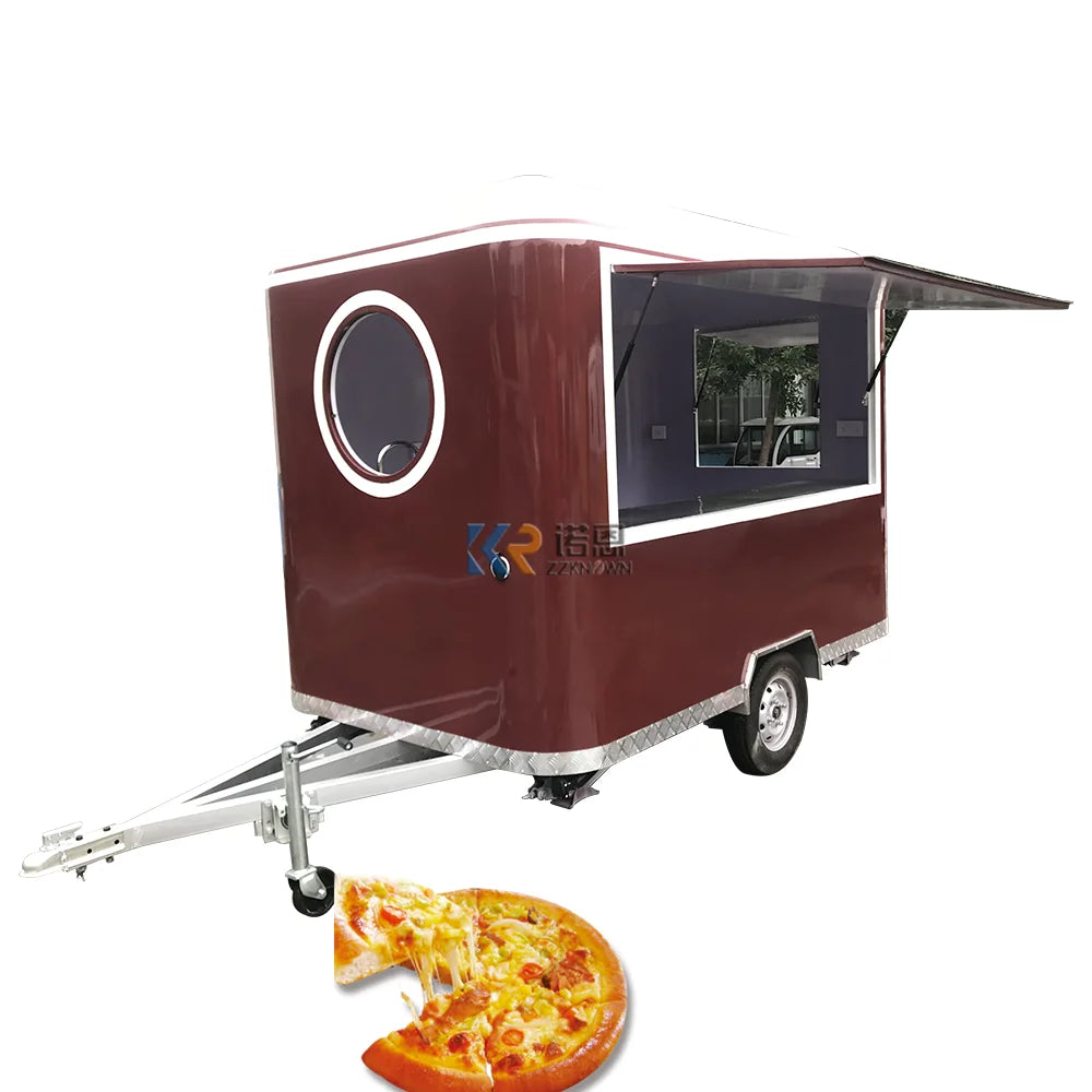 Mobile Food Truck With Pizza Oven Outdoor  Hotdog Cart Commercial Kitchen Equipment Ce Dot Support