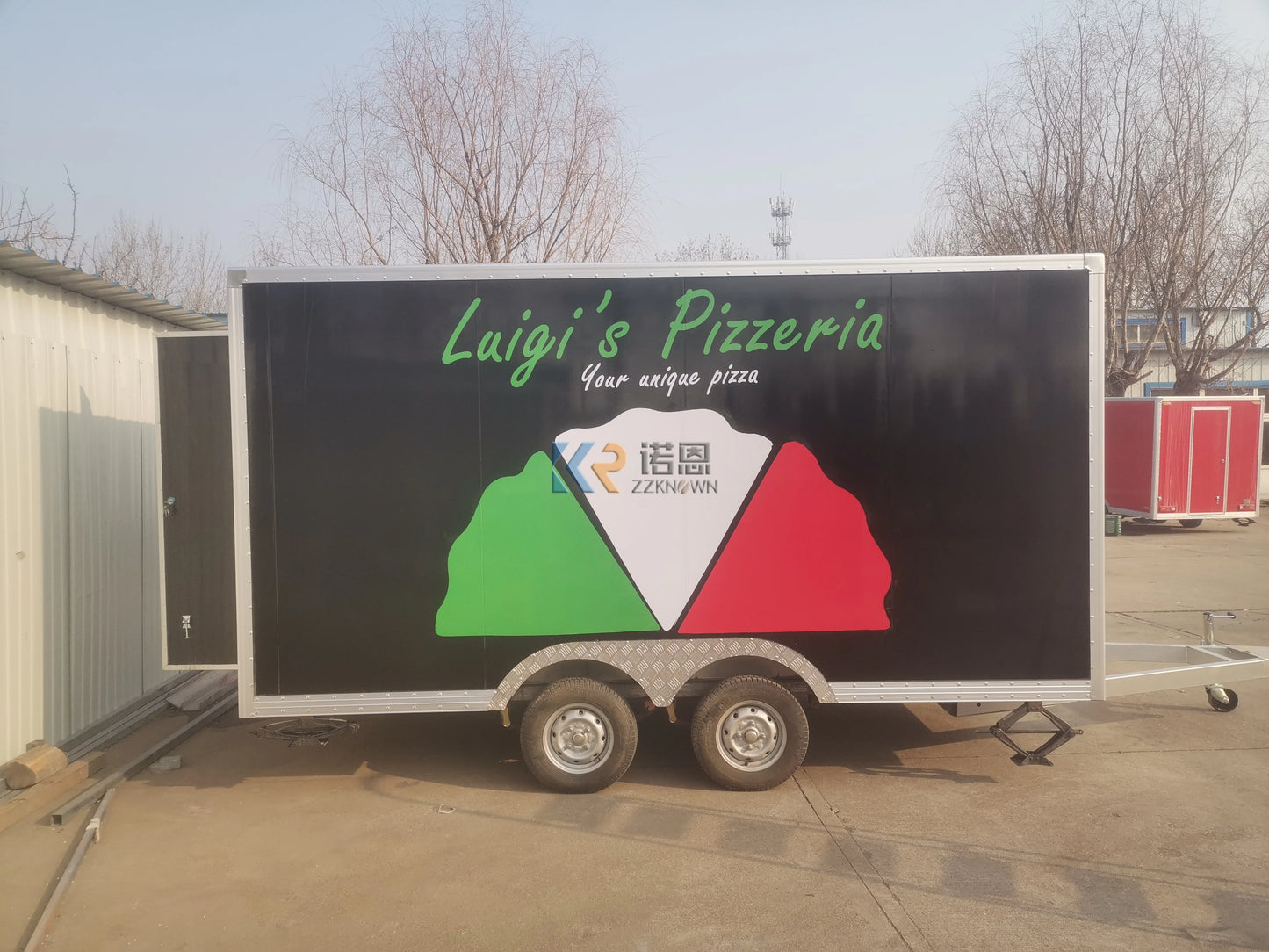 logo painting Mobile Cart Trailer Street Food Trailer Van Cart Mobile Hamburger Truck Fast Ice Cream Trucks foodtruck for sale