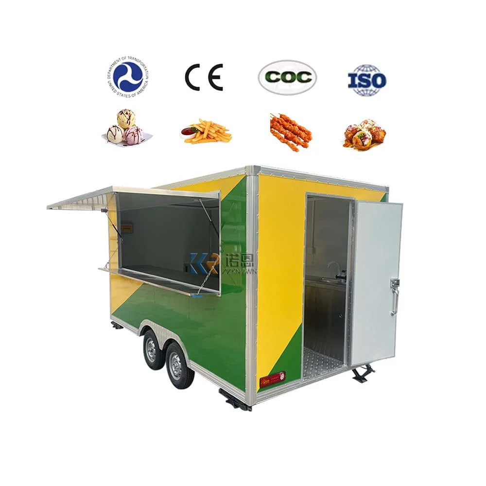 Large Food Trailer Shipping Container Refrigerated Freezer Australian Rent European Solar Kebab Food Trailer