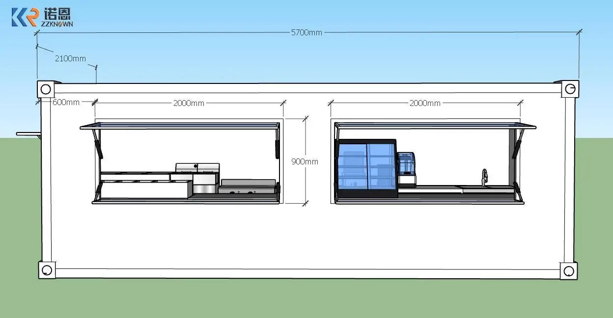 Commercial Home Use Movable Restaurant Container Fast Food Kiosk Container Bar Trailer Truck