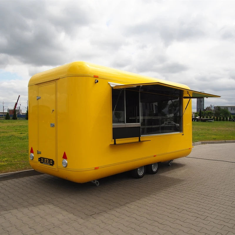 2023 Ice Cream Cart Kiosk Beverage Food Caravan Mobile Food Trailer For Street Snack Europe Most Fashionable Fast Food Truck