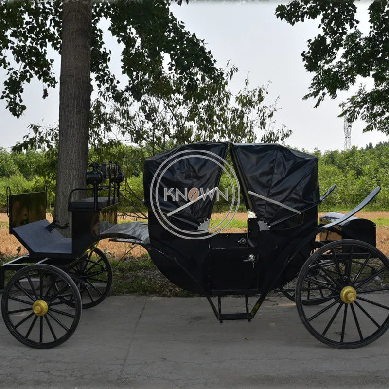 2023 Double Row Electric Horse Carriage for Wedding Photography Sightseeing Carriage Royal Horse Cars Trailer