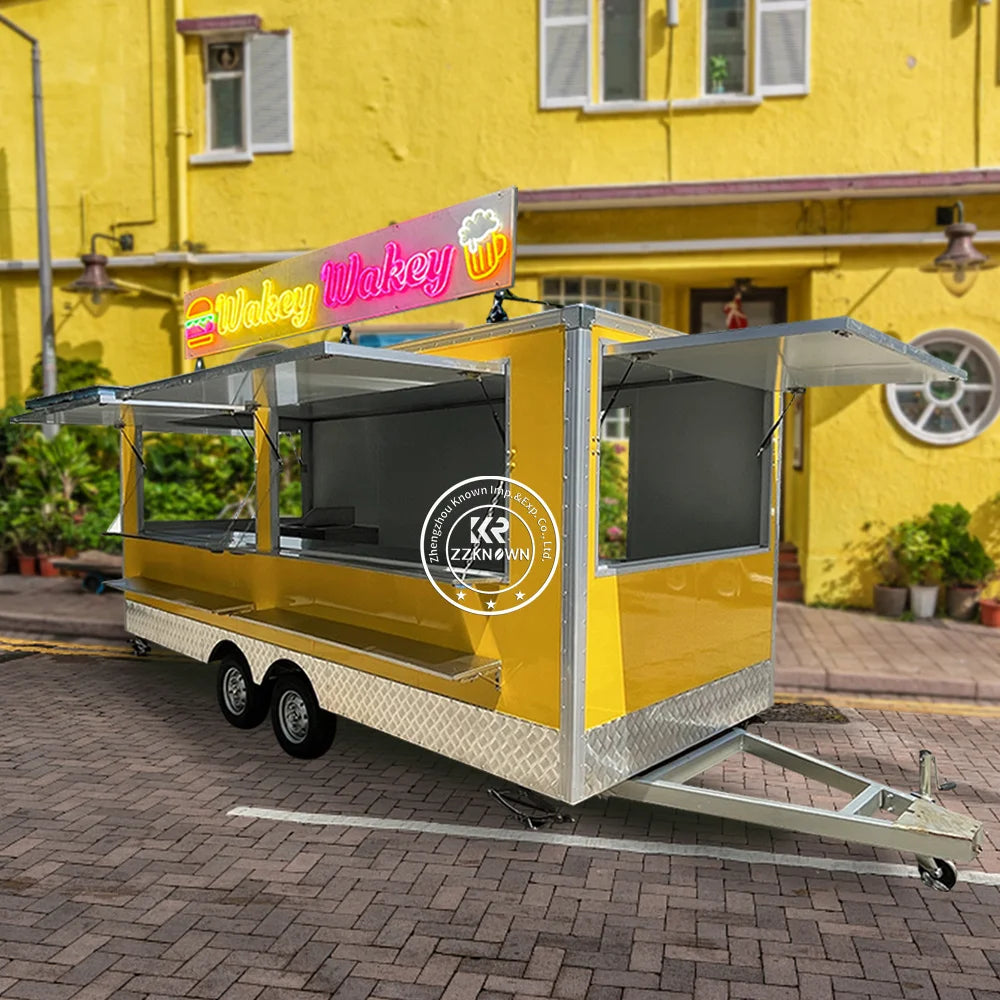 2024 China Hot Sale Good Quality Food Trailer For Ice Cream food Truck For Waffle Mobile Kitchen Hotdog BBQ Food Trailers