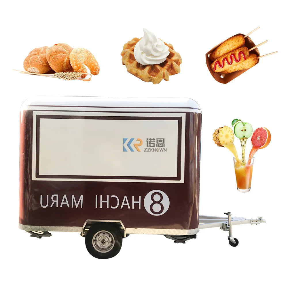 Mobile Food Truck With Pizza Oven Outdoor  Hotdog Cart Commercial Kitchen Equipment Ce Dot Support