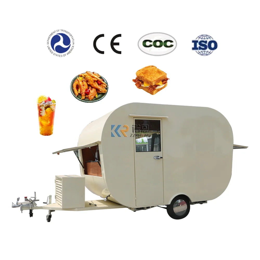 Italian Quality Gas Food Truck Food Trailer Mobile For Pizza Street Food CE DOT Approved Fast Coffee Catering Cart