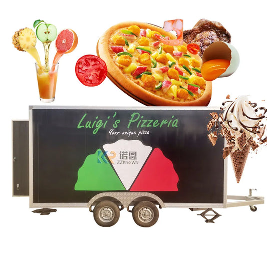 logo painting Mobile Cart Trailer Street Food Trailer Van Cart Mobile Hamburger Truck Fast Ice Cream Trucks foodtruck for sale