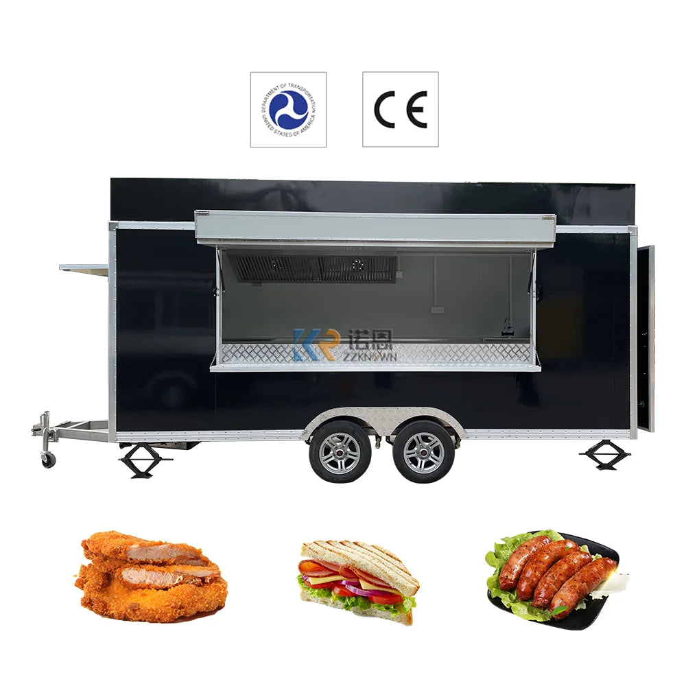 2024 Small Street Fiberglass Mobile Coffee Ice Cream Fast Food Carts and Food Trailers Hotel Snack Food Truck for Sale in USA