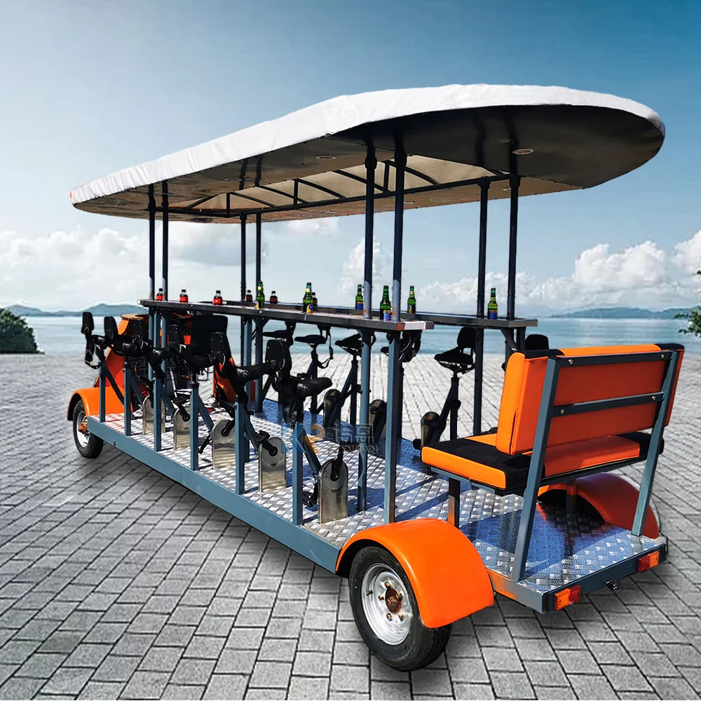 Street Beer Bicycle Beer Snacks Cart Bicycle Mobile Bar Party Bike Cart for Sale Electric Beer Bike