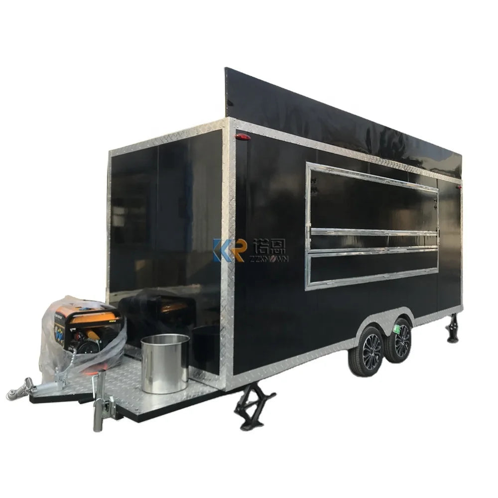 16.4ft Fully Customized Equipped Food Truck USA Standard Food Trailer 5M Black Cart