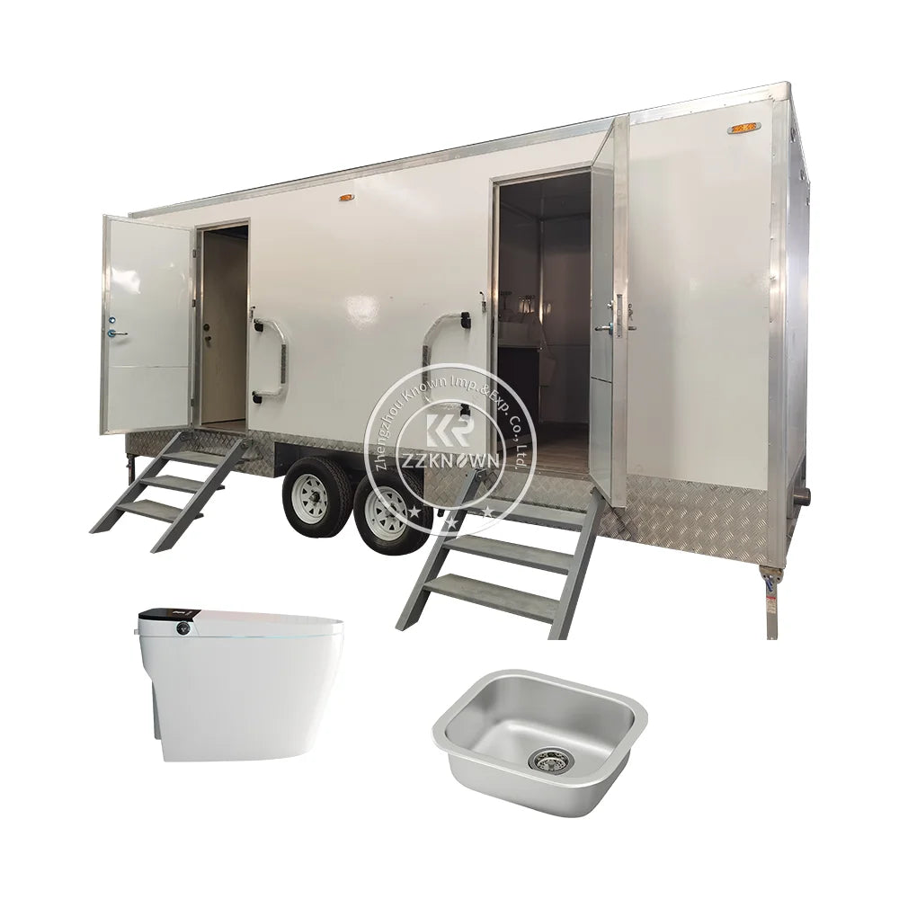 Outdoor Luxury Complete Set Prefab Bathroom Unit Toilet Trailer Mobile Bathroom Portable With Shower