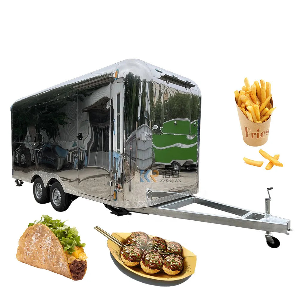 Food Truck New Arrival Outdoor Kitchen Fast Food Trailer With Cooking Equipment China Factory Mobile Food Cart For Sale Europe