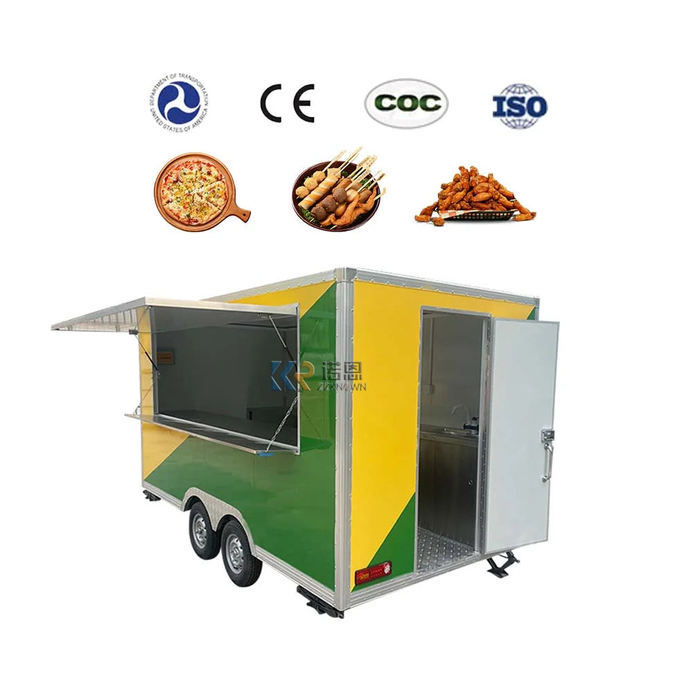 Mobile Ice Food Truck Mobile Food Vending Truck Hot Dog Cart Concession Food Trailer With Baking Equipment Dining Car