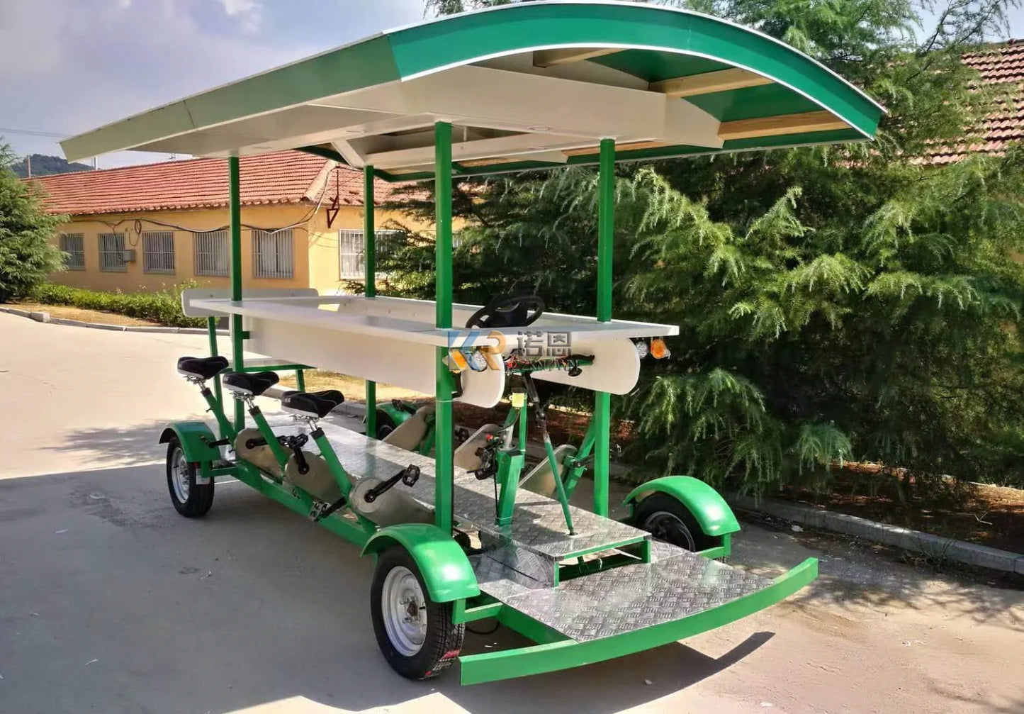 Nuevo carrito de bar móvil para exteriores con capacidad para 6 pasajeros, carrito de comida para bocadillos y dulces, bicicleta eléctrica para cerveza